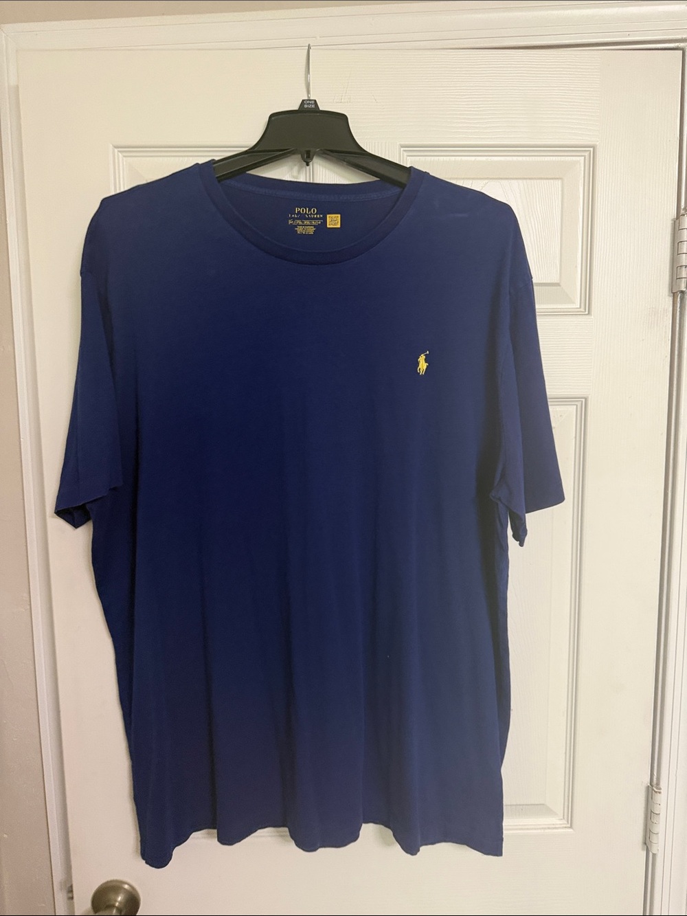 Polo by Ralph Lauren Men’s Short Sleeve Crew Tee in Deep Blue with Yellow Pony